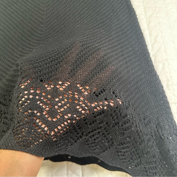 LC Lauren Conrad Crochet Black Cold Shoulder Preppy Tunic - Picture 7 of 11